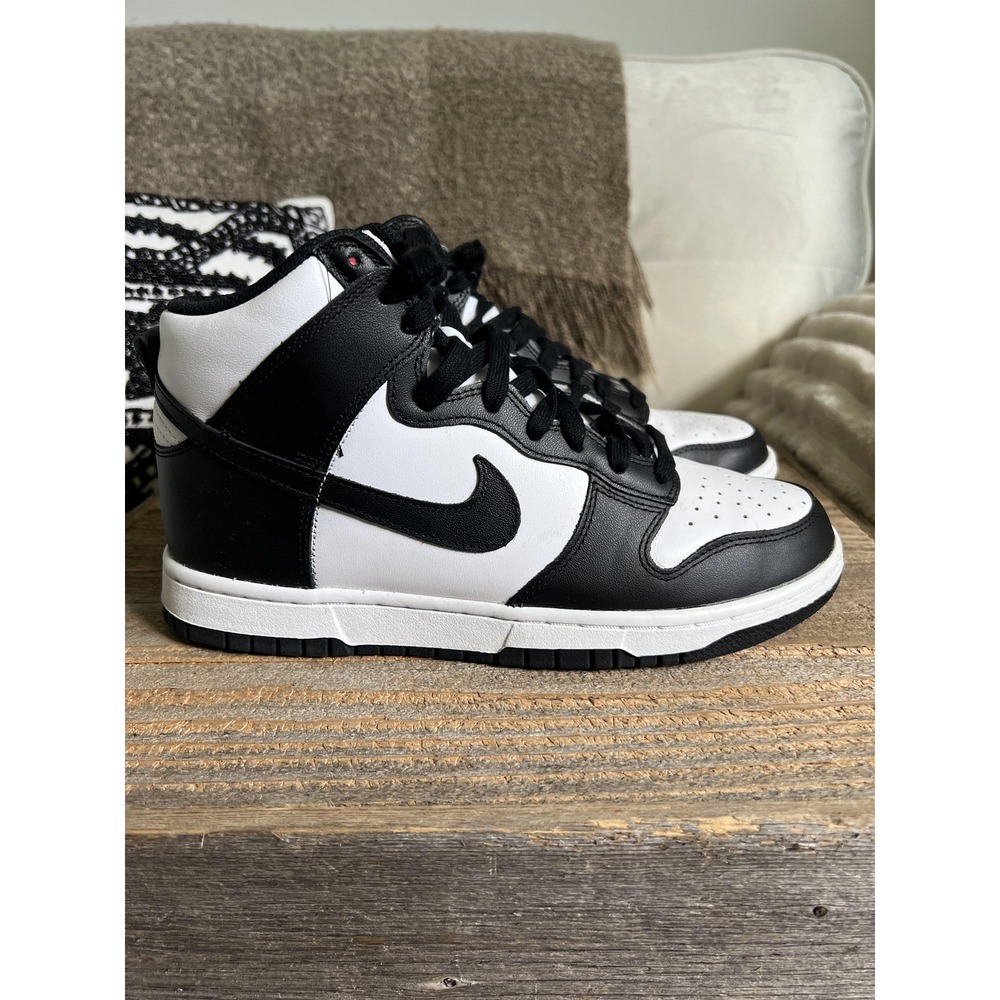 Nike Dunk High Shoes Womens Size 9 Black White Panda Sneaker DD1869-103 - Picture 2 of 10